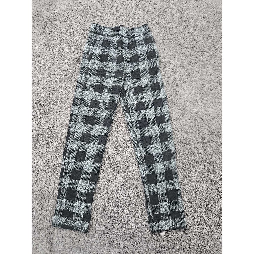 Gap Kids Pajama‎ Pants Youth Girls 14/16 Gray Plaid Pull On Knit Fleece Lounge